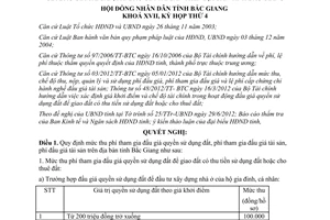 Nghị quyết 03/2012/NQ-HĐND quy định mức thu phí tham gia đấu giá quyền sử dụng