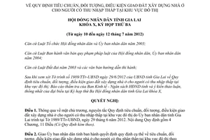 Nghị quyết 43/2012/NQ-HĐND quy định tiêu chuẩn đối tượng điều kiện giao đất