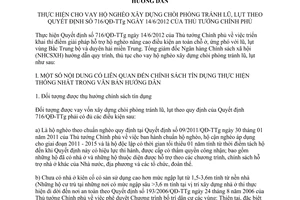 Công văn 2437/NHCS-TDNN thực hiện cho vay hộ nghèo xây dựng chòi phòng tránh lũ