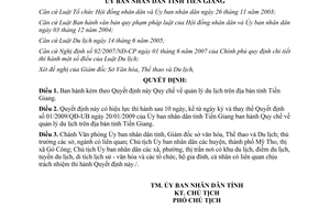 Quyết định 15/2012/QĐ-UBND Quy chế quản lý du lịch