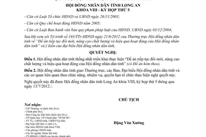 Nghị quyết 46/2012/NQ-HĐND nâng cao hoạt động của Hội đồng nhân dân tỉnh Long An