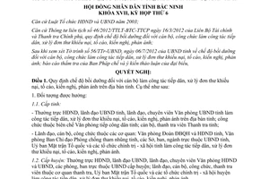 Nghị quyết 55/2012/NQ-HĐND17 chế độ bồi dưỡng cán bộ công chức tiếp công dân Bắc Ninh
