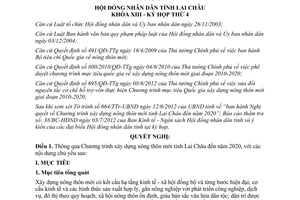 Nghị quyết 51/2012/NQ-HĐND thông qua Chương trình xây dựng nông thôn mới