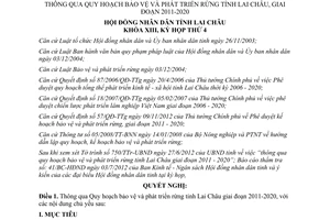 Nghị quyết 47/2012/NQ-HĐND thông qua Quy hoạch bảo vệ và phát triển rừng