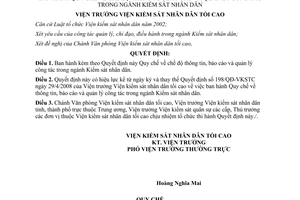 Quyết định 379/QĐ-VKSTC năm 2012  Quy chế chế độ thông tin báo cáo và quản lý