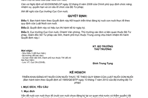 Quyết định 1985/QĐ-BTP năm 2012 Kế hoạch triển khai đăng ký nuôi con nuôi