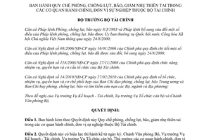 Quyết định 1776/QĐ-BTC năm 2012 Quy chế phòng chống lụt bão giảm nhẹ thiên tai