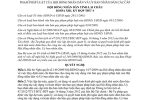Nghị quyết 45/2012/NQ-HĐND bãi bỏ 149/2009/NQ-HĐND chi xây dựng văn bản quy phạm Lai Châu