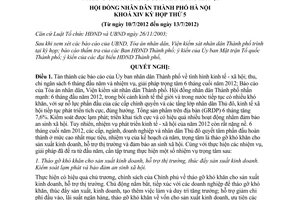 Nghị quyết 07/2012/NQ-HĐND nhiệm vụ trọng tâm phát triển kinh tế xã hội