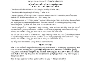Nghị quyết 55/NQ-HĐND 2012 thăm dò chế biến quặng vàng arsen chứa thiếc vàng Hà Giang 2010 2015