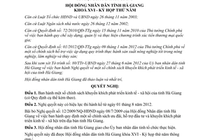 Nghị quyết 47/2012/NQ-HĐND chính sách khuyến khích phát triển kinh tế - xã hội