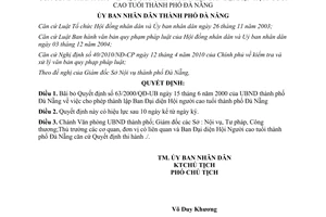 Quyết định 28/2012/QĐ-UBND bãi bỏ 63/2000/QĐ-UBND Đà Nẵng