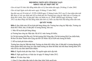 Nghị quyết 15/2012/NQ-HĐND hỗ trợ kinh phí trưởng ban công tác mặt trận Bắc Kạn