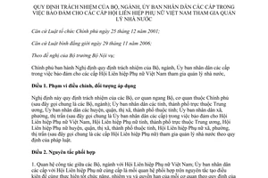 Nghị định 56/2012/NĐ-CP quy định trách nhiệm của Bộ ngành