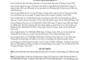 Quyết định 02/2012/QĐ-UBND Quy chế tổ chức hoạt động của Thanh tra quận 1