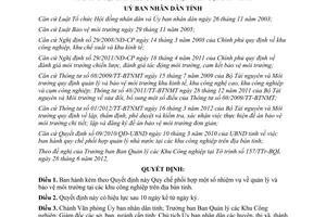 Quyết định 20/2012/QĐ-UBND Quy chế phối hợp nhiệm vụ quản lý bảo vệ môi trường