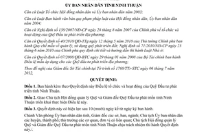 Quyết định 157/2012/QĐ-UBND Điều lệ tổ chức Quỹ Đầu tư phát triển Ninh Thuận