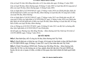 Quyết định 34/2012/QĐ-UBND Quy chế công tác thi đua khen thưởng tỉnh Tây Ninh