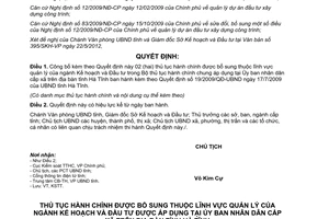 Quyết định 2022/QĐ-UBND năm 2012 công bố thủ tục hành chính