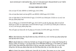 Quyết định 11/2012/QĐ-UBND Quy chế kiểm tra xử lý văn bản quy phạm pháp luật