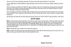 Quyết định 1696/QĐ-UBND năm 2012 công bố thủ tục hành chính của Sở GTVT