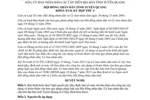 Nghị quyết 05/2012/NQ-HĐND mức chi bảo đảm cho công tác xây dựng văn bản