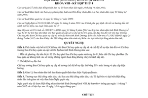 Nghị quyết 09/2012/NQ-HĐND8 bố trí 02 Chỉ huy phó Ban Chỉ huy quân sự cấp xã