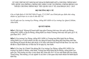 Quyết định 2497/QĐ-BYT năm 2012 phê duyệt Khung kế hoạch phối hợp