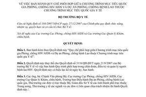 Quyết định 2496/QĐ-BYT năm 2012 Quy chế phối hợp giữa Chương trình mục tiêu
