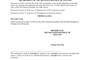 Order No. 08/2012/L-CTN on the promulgation of law
