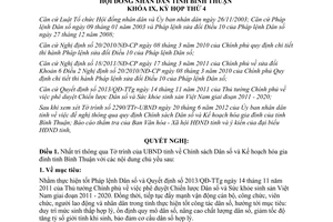 Nghị quyết 26/2012/NQ-HĐND Chính sách Dân số và Kế hoạch hóa gia đình tỉnh Bình