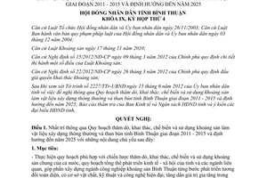 Nghị quyết 25/2012/NQ-HĐND Quy hoạch thăm dò khai thác chế biến và sử dụng