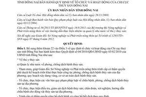 Quyết định 38/2012/QĐ-UBND quản lý Nhà nước về thú y thủy sản tại Đồng Nai