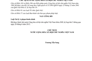 Lệnh công bố Luật Xử lý vi phạm hành chính 2012