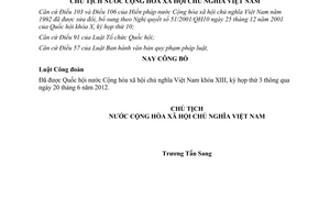 Lệnh công bố Luật Công đoàn 2012