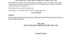 Lệnh công bố Luật Giá 2012