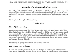 Quyết định 718/QĐ-BHXH năm 2012 quy định chức năng nhiệm vụ quyền hạn