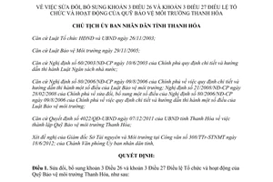 Quyết định 2064/QĐ-UBND 2012 sửa đổi Điều lệ hoạt động của Quỹ Bảo vệ môi trường Thanh Hóa