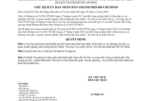 Quyết định 3401/QĐ-UBND 2012 cơ quan doanh nghiệp nhà trường đạt an ninh trật tự Hồ Chí Minh
