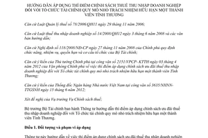 Thông tư 116/2012/TT-BTC hướng dẫn áp dụng thí điểm chính sách thuế thu nhập