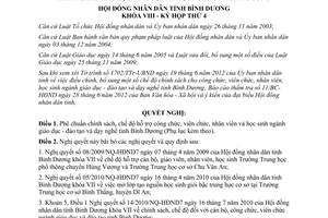 Nghị quyết 06/2012/NQ-HĐND8  chính sách chế độ hỗ trợ công viên chức nhân viên