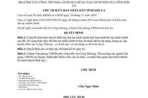 Quyết định 1514/QĐ-UBND năm 2012 công bố TTHC lĩnh vực Công thương Sơn La