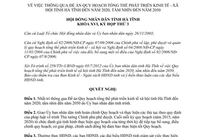 Nghị quyết 31/2012/NQ-HĐND Quy hoạch tổng thể phát triển kinh tế xã hội Hà Tĩnh