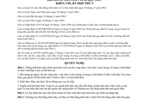 Nghị quyết 07/2012/NQ-HĐND thực hiện chính sách nhà ở cho cán bộ công viên chức