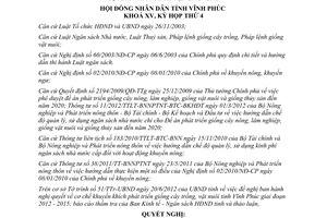 Nghị quyết 52/2012/NQ-HĐND cơ chế đầu tư hỗ trợ phát triển giống cây trồng