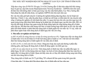 Hướng dẫn 1128/TY-TS thu mẫu xét nghiệm hội chứng hoại tử gan tụy cấp tính