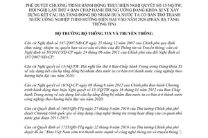 Quyết định 1293/QĐ-BTTTT năm 2012 thực hiện Nghị quyết 13-NQ/TW 16/NQ-CP