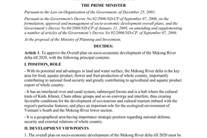 Decision No. 939/QD-TTg approving the overall plan on socio-economic development