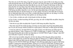 Chỉ thị 26/CT-UBND 2012 quản lý chất lượng sản phẩm hàng hóa vật liệu xây dựng Bình Thuận