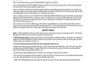 Nghị quyết 19/2012/NQ-HĐND phê duyệt Đề án hỗ trợ chính sách lực lượng dân quân